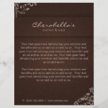 Elegant Floral Linen Salon Spa Brown Beige Flyers