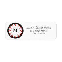 Elegant Floral Pattern With  Monogram Return Address Labels