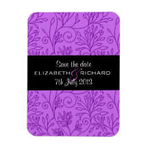 Elegant floral purple Magnet