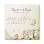 Elegant Floral Save the Date Wedding Magnets.
