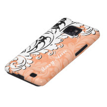 Elegant Floral Swirls Coral Samsung Galaxy S2 Covers
