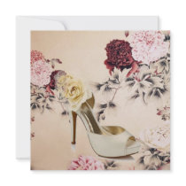 Elegant Floral Vintage Bridal Shower Invitation