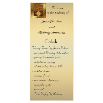 Elegant Floral Wedding Program Rack Card by weddingpartygifts