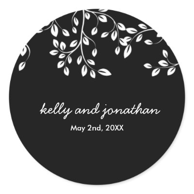 Elegant Floral Wedding Stickers by colourfuldesigns