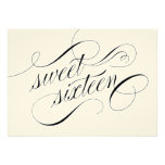 Elegant Flourish Formal Sweet 16 Invitations
