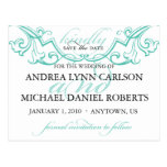 Elegant Flourish Save the Date Postcard