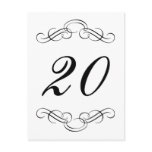 Elegant Flourish Table Numbers (Black / White) Post Card