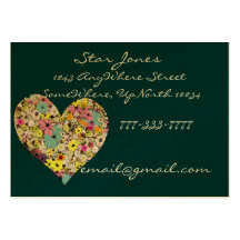 Elegant Flower Heart Business Card -