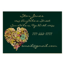 Elegant Flower Heart Business Card -
