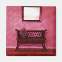 Elegant Foyer Settee Seat Mirror Interior Design Fridge Magnets