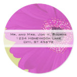 Elegant Fuchsia Gerber Daisy Wedding Stickers