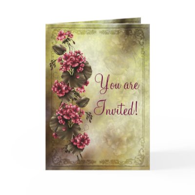 Elegant Geraniums Engagement Invitation Card by Wedding_Styles
