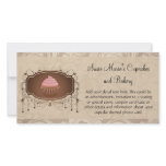 Elegant Glamour Mocha Damask Cupcake Design photo cards