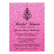 Elegant Glitter Bridal Shower Personalized Invites
