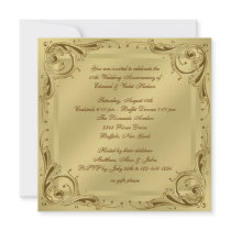 Elegant Gold 50th Wedding Anniversary Party Personalized Announcements