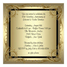 Elegant Gold 50th Wedding Anniversary Party Custom Announcement