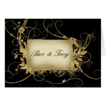 Elegant gold and black swirl design - customize it cards