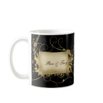 Elegant gold and black swirl design - customize it mug