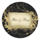 Elegant gold and black swirl design - customize it sticker