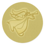 Elegant gold Angel Round Stickers