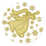 Elegant gold Christmas angel greetings wishes Stickers
