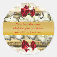 Elegant gold Christmas greetings wishes Stickers