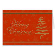 Elegant gold christmas tree greeting card