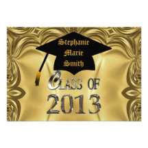 Elegant Gold Class Of 2013 Graduation Invitations