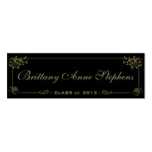 Elegant Gold Graduation Name Card Insert Business Card