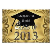 Elegant Gold Graduation Party Invitations