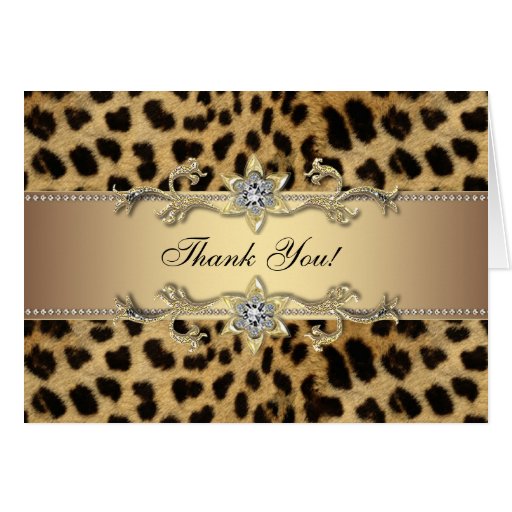 Elegant Gold Leopard Thank You Cards