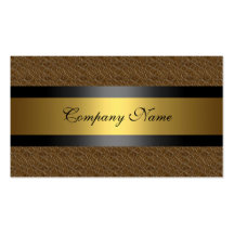 Elegant Gold Metal Black Brown Leather Business Card Template