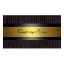 Elegant Gold Metal Black White Business Card