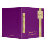 Elegant Gold Monogram Purple Business Binder
