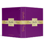Elegant Gold Monogram Purple Family Album Binder