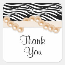 Elegant Gold Pearls And Ribbon Zebra Print Sticker