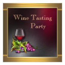 Elegant Gold Red Wine Tasting Party Invitations