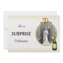 Elegant Golden 50th Anniversary Party invitations