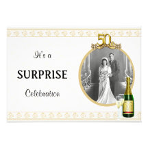 Elegant Golden 50th Anniversary Party invitations