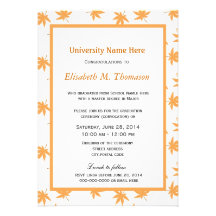Elegant golden fall leaves graduation custom announcements