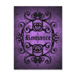 Elegant gothic damask purple and black decor