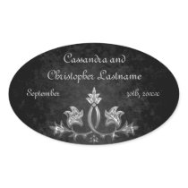 Elegant gothic dark romance wedding souvenir stickers