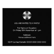 Elegant Gothic Pattern. Black and White. Personalized Invite
