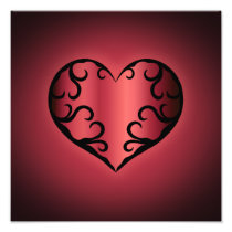 Elegant gothic pinkish reddish Valentine heart Photo