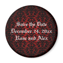 Elegant Gothic save the date wedding magnet