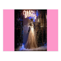 Elegant Gown NYC Holiday Window Display Postcard