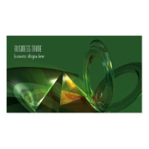 Elegant Green Abstract 3D Fantasy Business Card Templates