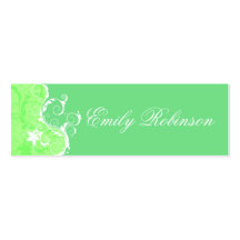 Elegant Green and White Flowers Business Cards