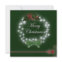 Elegant Green Christmas Dinner party invitation