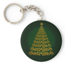 Elegant Green  Christmas Tree Key Chain